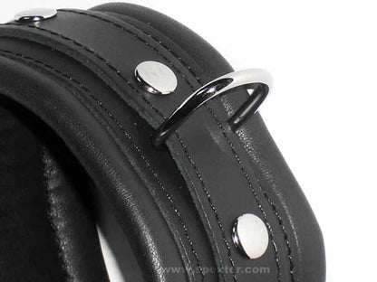 Leder-Handfesseln, schwarz - 5 cm