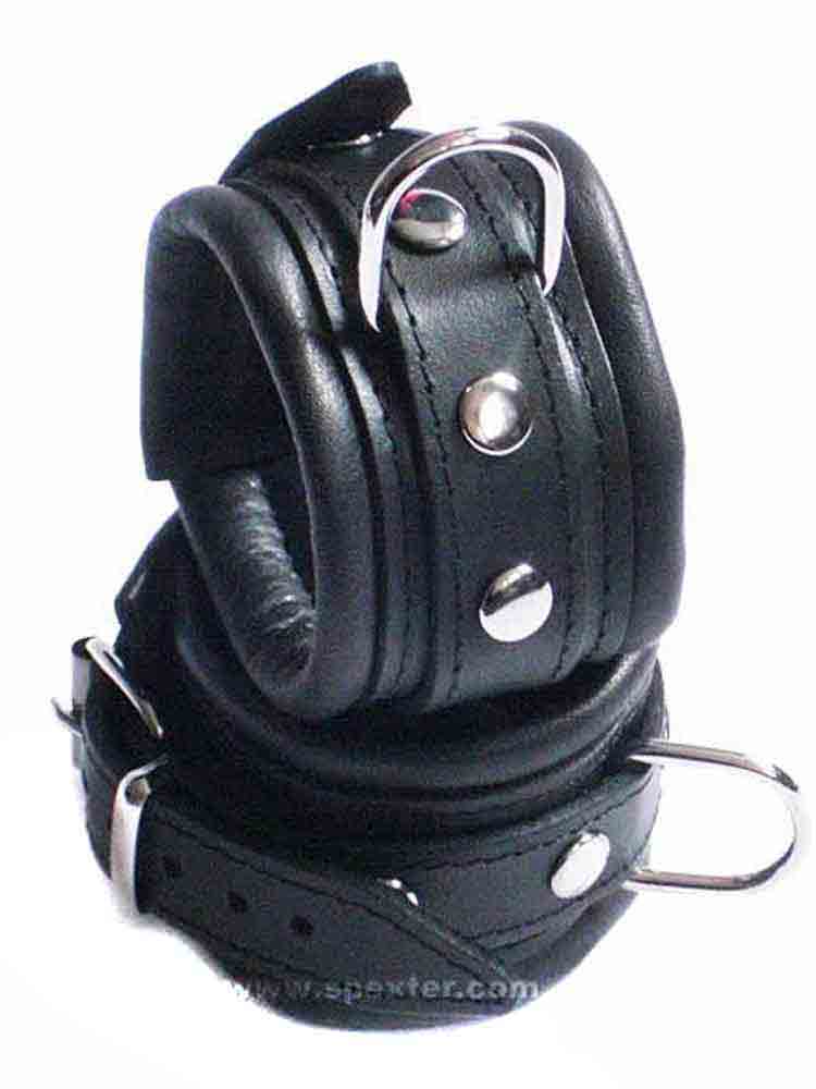 Leder-Handfesseln, schwarz - 5 cm