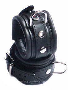 Leder-Handfesseln, schwarz - 5 cm