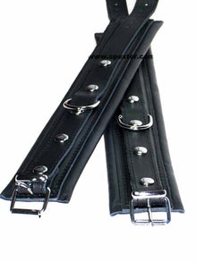 Leder-Handfesseln, schwarz - 6,5cm