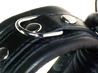Leder-Handfesseln, schwarz - 6,5cm
