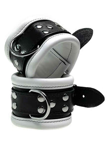 Leder-Handfesseln, weiss - 6,5cm