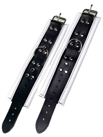 Leder-Handfesseln, weiss - 6,5cm