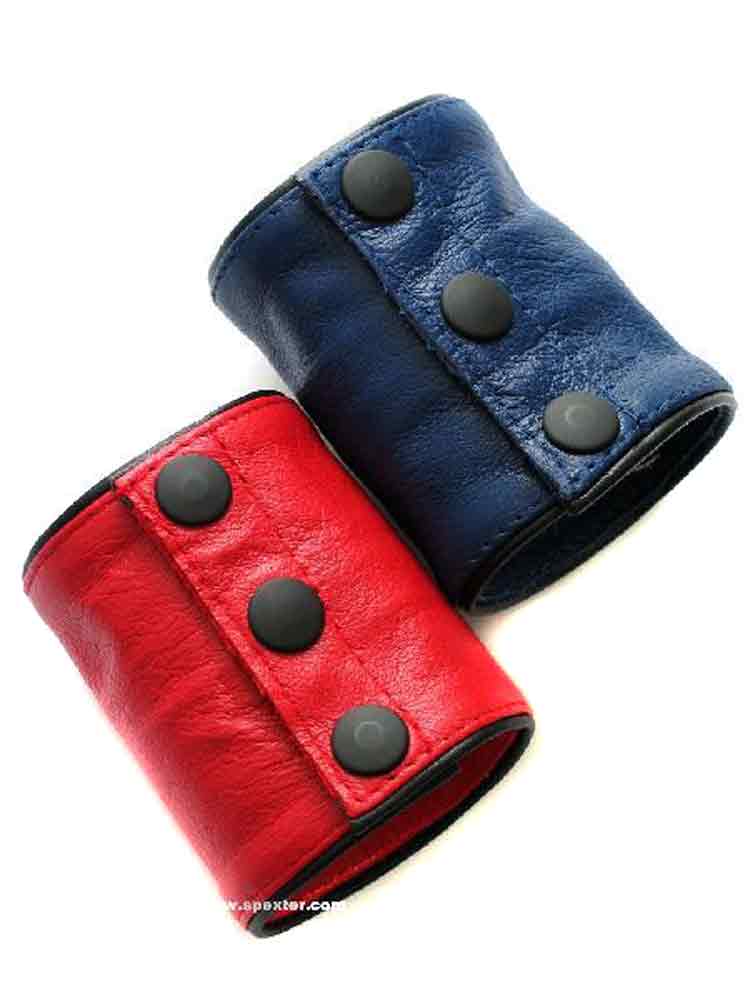 Leder-Handgelenk-Geldbeutel 8cm breit BLAU