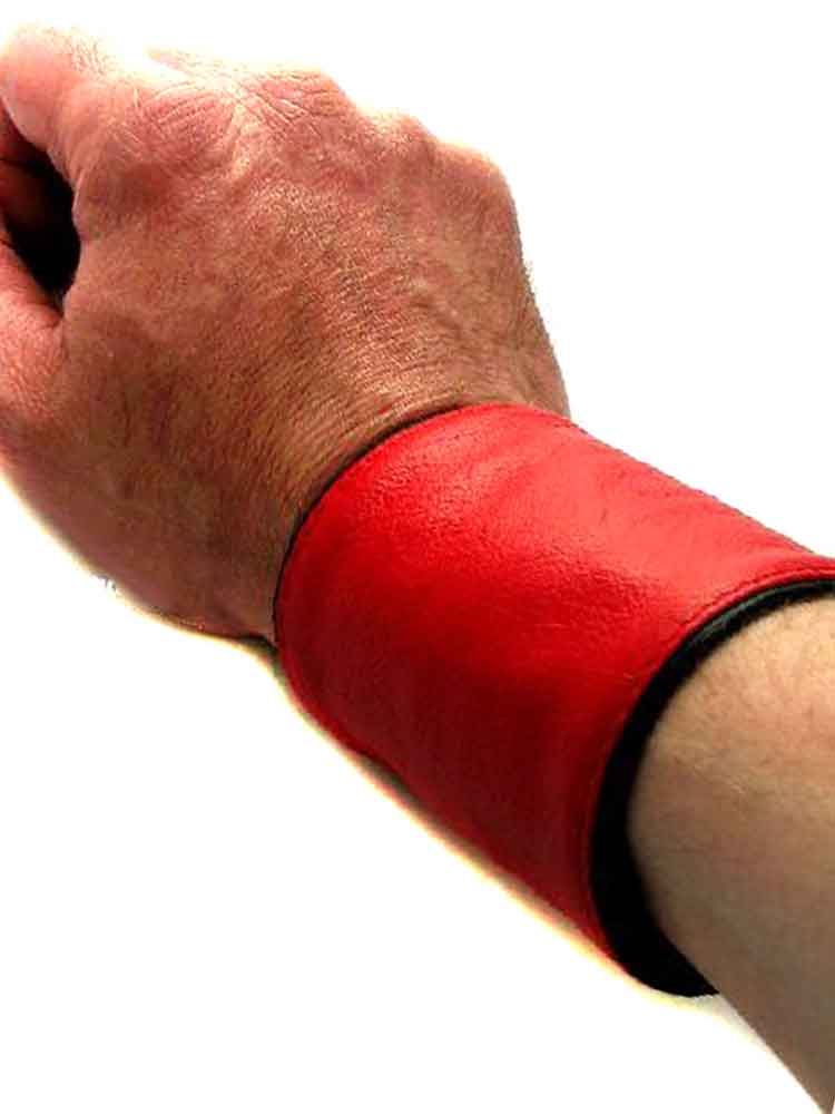 Leder-Handgelenk-Geldbeutel 8cm breit ROT