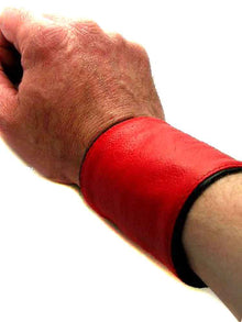 Leder-Handgelenk-Geldbeutel 8cm breit ROT