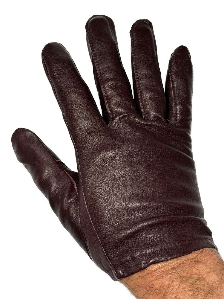 Leder-Handschuhe DELUXE POLICE GLATT chestnut