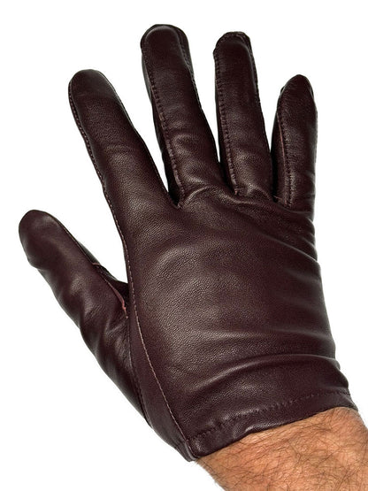 Leder-Handschuhe DELUXE POLICE GLATT chestnut