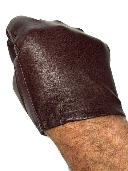 Leder-Handschuhe DELUXE POLICE GLATT chestnut