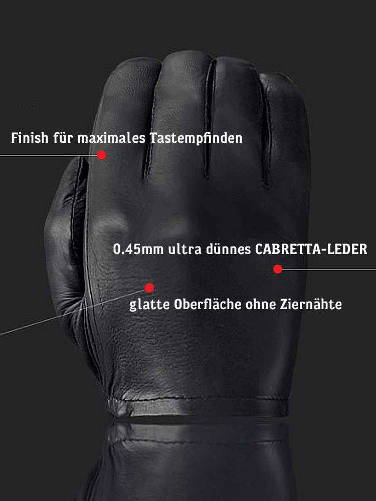 Leder-Handschuhe DELUXE POLICE GLATT chestnut