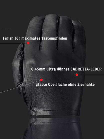 Leder-Handschuhe DELUXE POLICE GLATT chestnut
