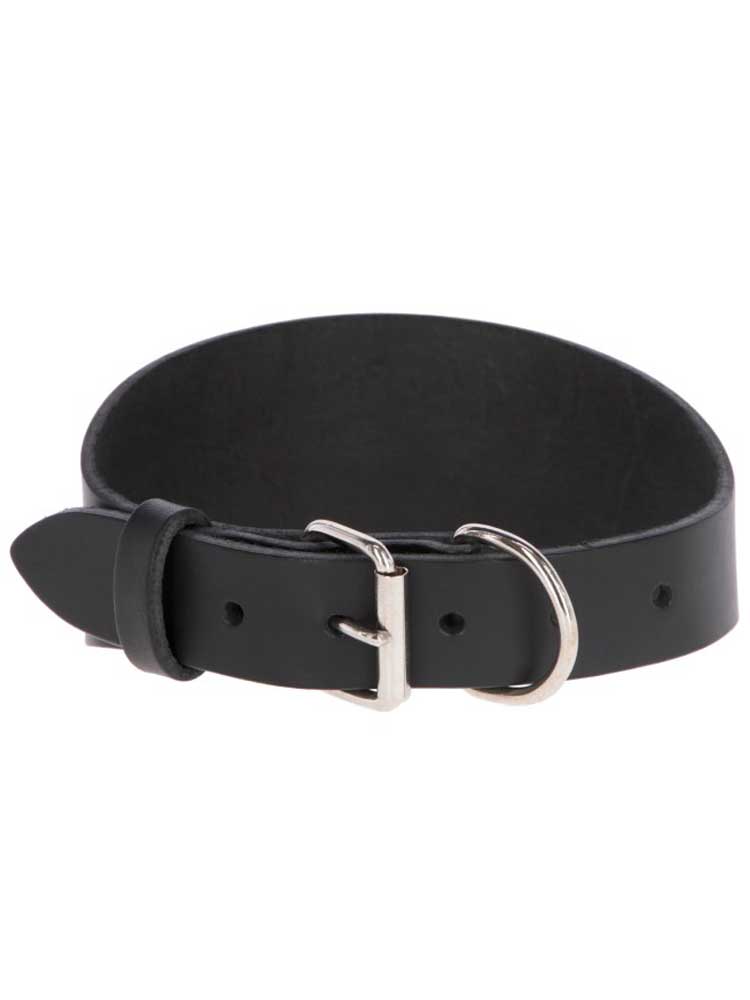 Leder-Halsband schwarz