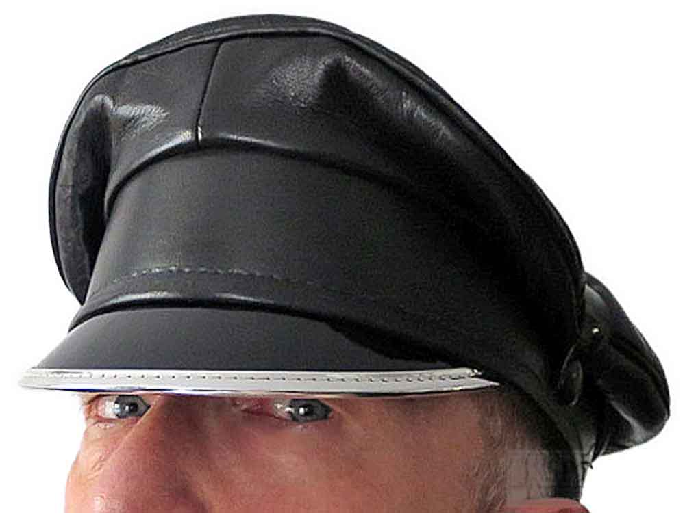 Leder-Kappe SPEXTER CLASSIC-CAP silber