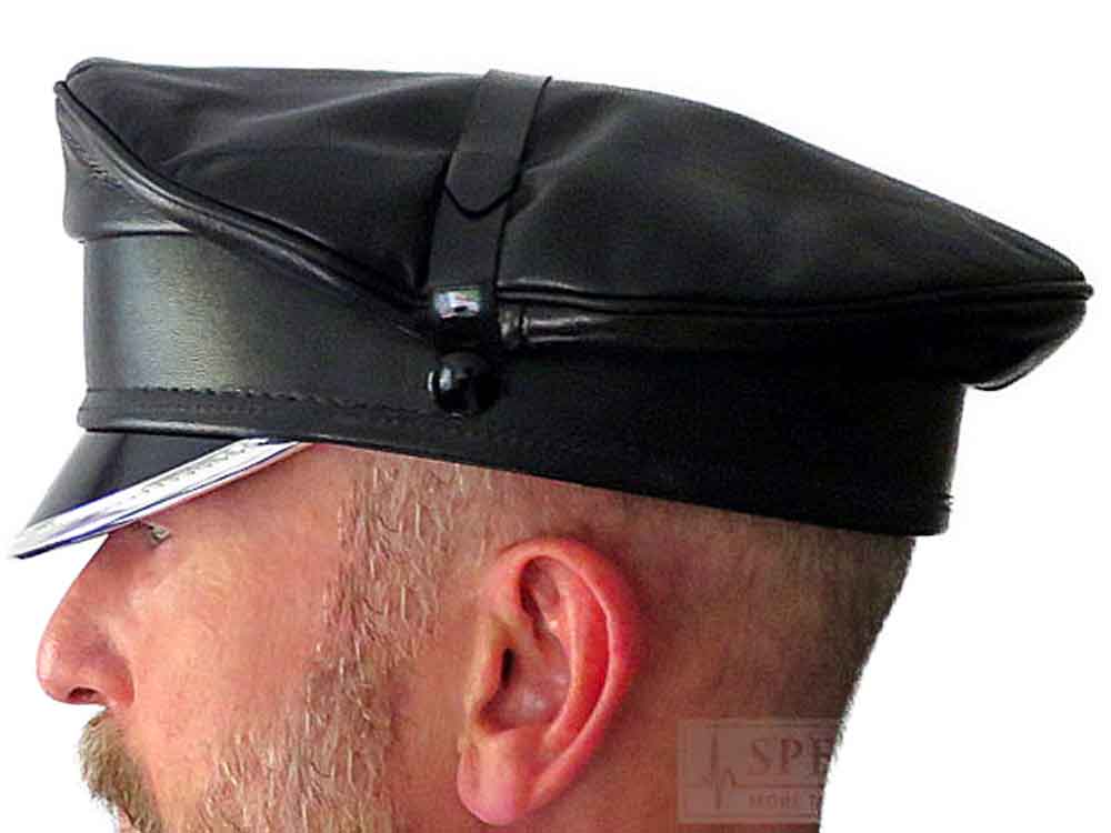 Leder-Kappe SPEXTER CLASSIC-CAP silber