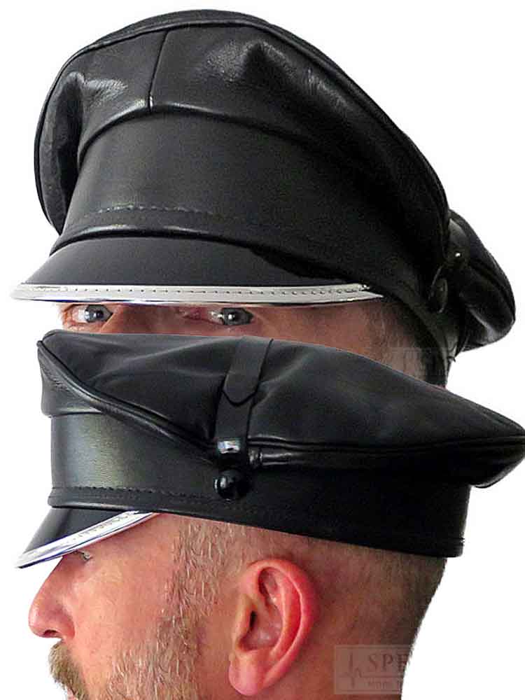 Leder-Kappe SPEXTER CLASSIC-CAP silber