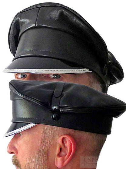 Leder-Kappe SPEXTER CLASSIC-CAP silber