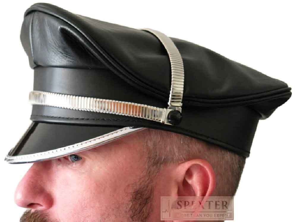 Leder-Kappe SPEXTER DELUXE CAP silber