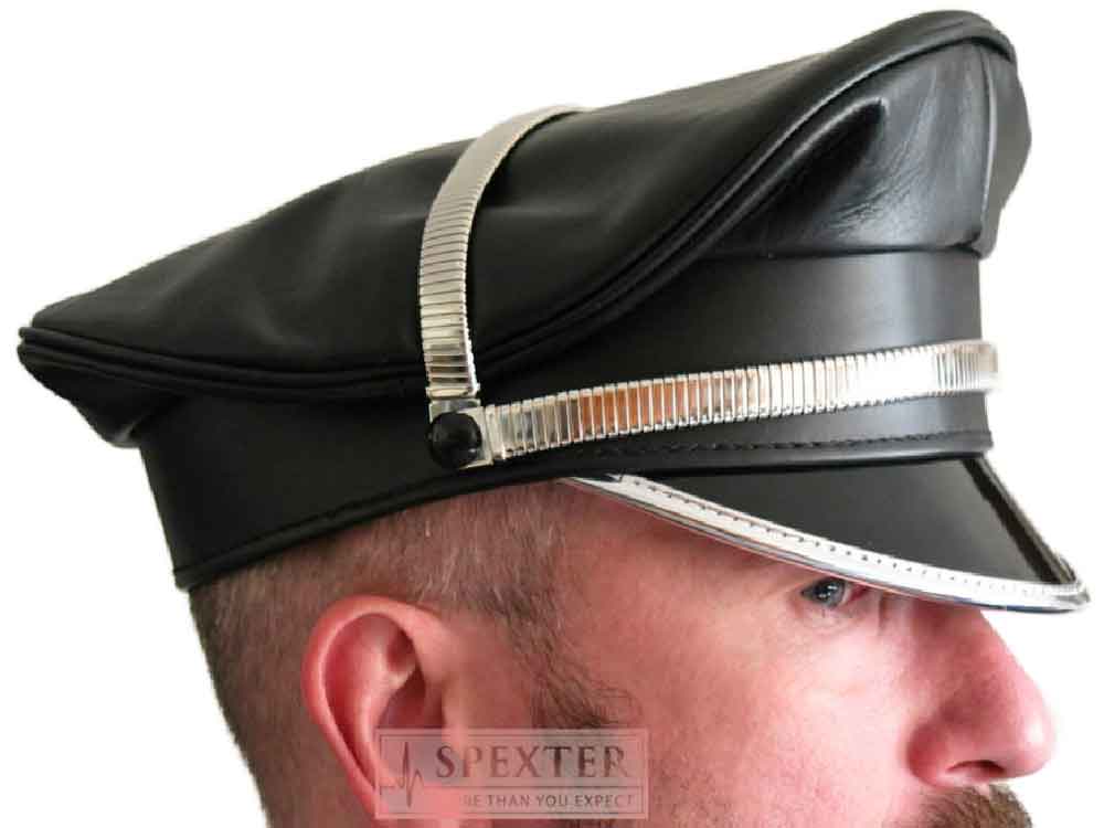 Leder-Kappe SPEXTER DELUXE CAP silber