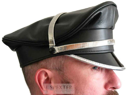 Leder-Kappe SPEXTER DELUXE CAP silber
