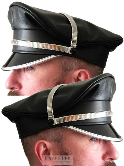 Leder-Kappe SPEXTER DELUXE CAP silber