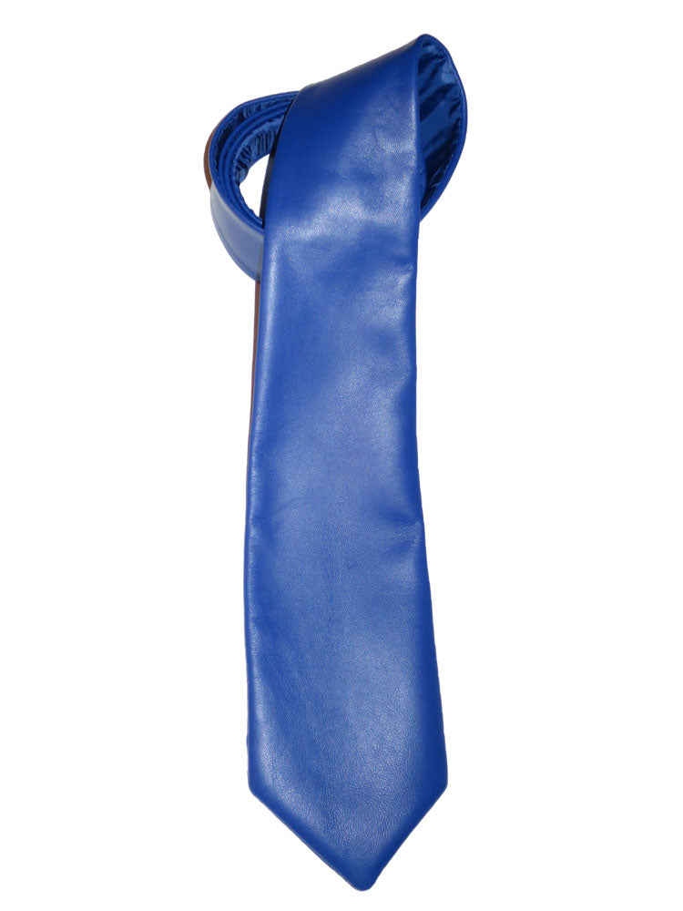 Lederkrawatte breit BLAU