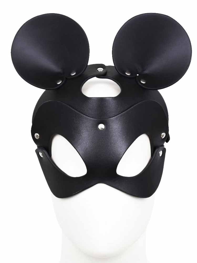 Ledermaske Maus Unisex schwarz