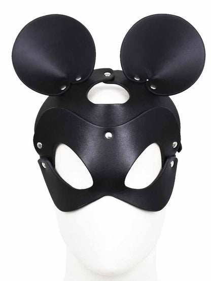 Ledermaske Maus Unisex schwarz