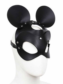 Ledermaske Maus Unisex schwarz