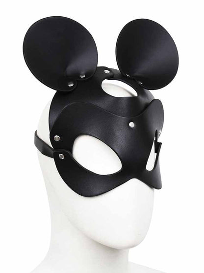 Ledermaske Maus Unisex schwarz