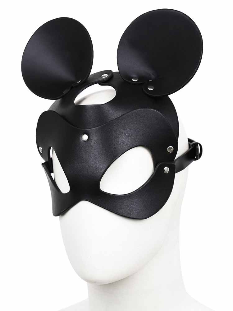 Ledermaske Maus Unisex schwarz