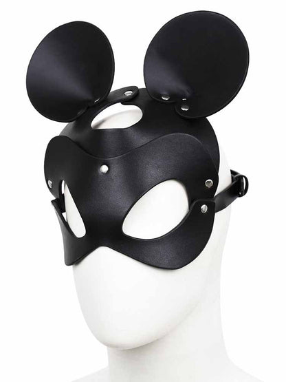 Ledermaske Maus Unisex schwarz