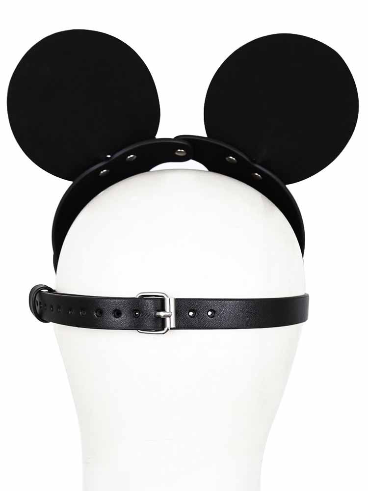 Ledermaske Maus Unisex schwarz