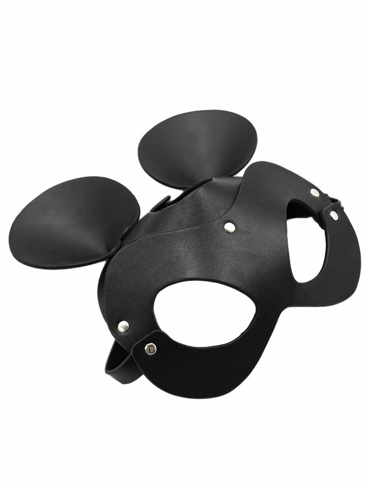 Ledermaske Maus Unisex schwarz