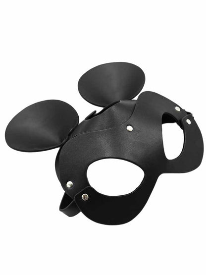 Ledermaske Maus Unisex schwarz