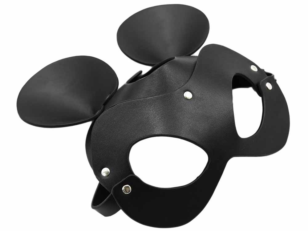 Ledermaske Maus Unisex schwarz