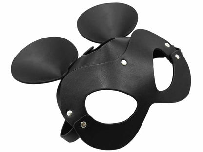 Ledermaske Maus Unisex schwarz