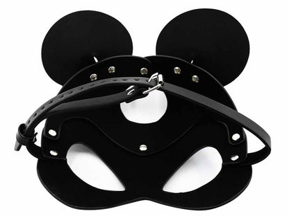 Ledermaske Maus Unisex schwarz