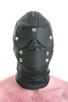 Ledermaske mit Mund- und Augenklappe