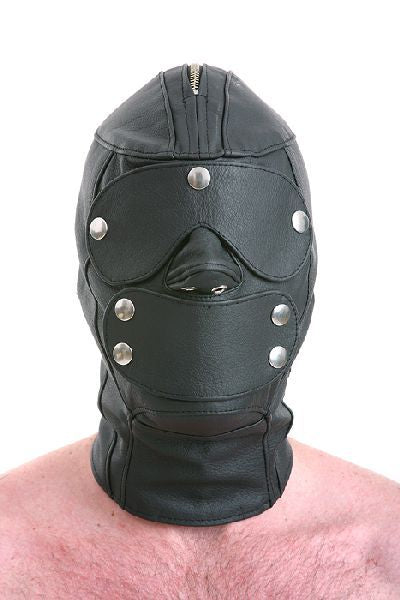Ledermaske mit Mund- und Augenklappe