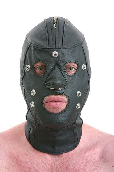 Ledermaske mit Mund- und Augenklappe