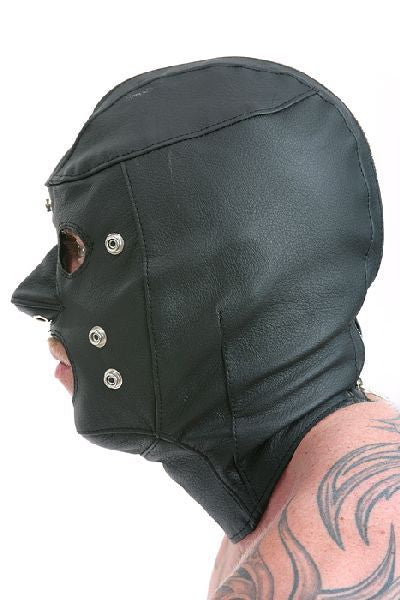 Ledermaske mit Mund- und Augenklappe
