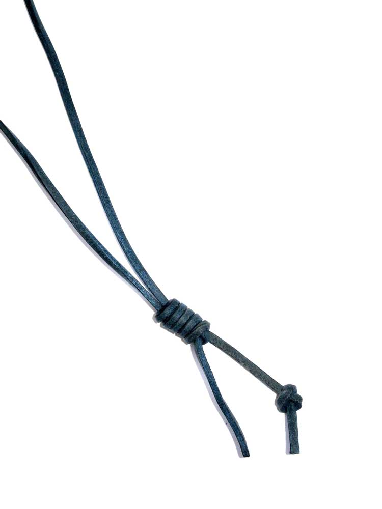 Lederband mit Henkerknoten - blau