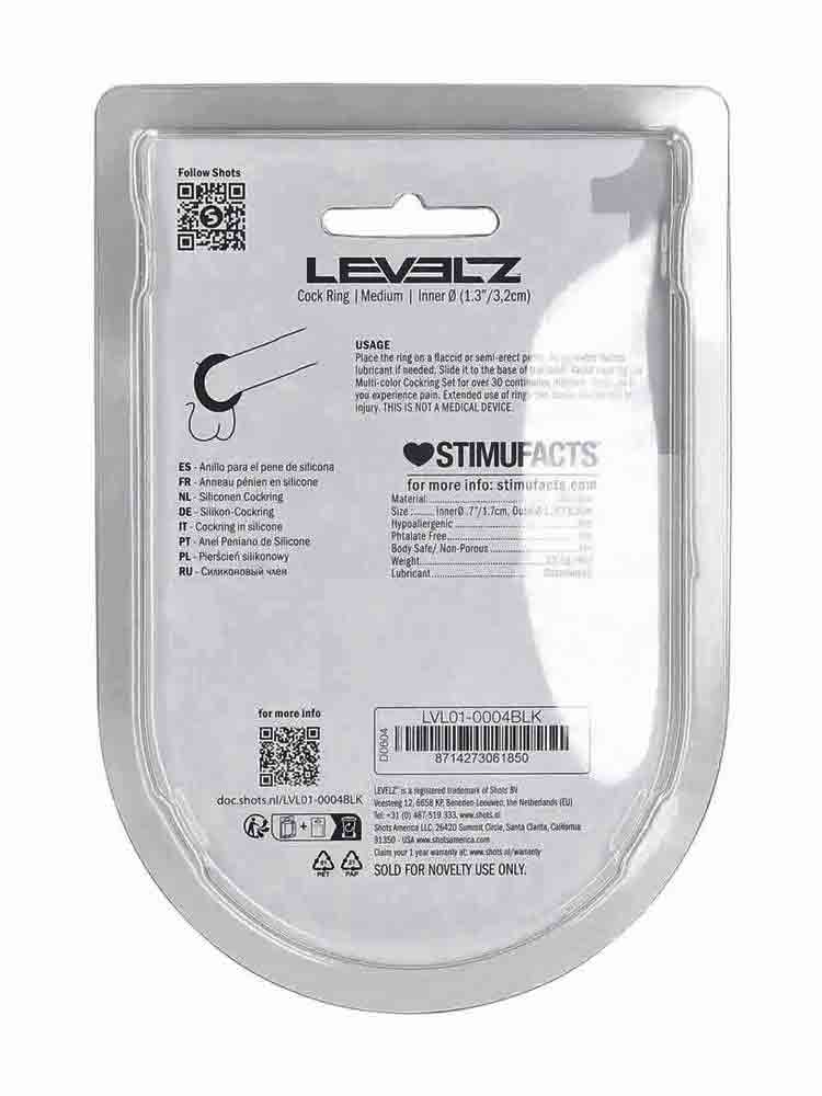 LEVELZ Silikon Cockring Medium - schwarz