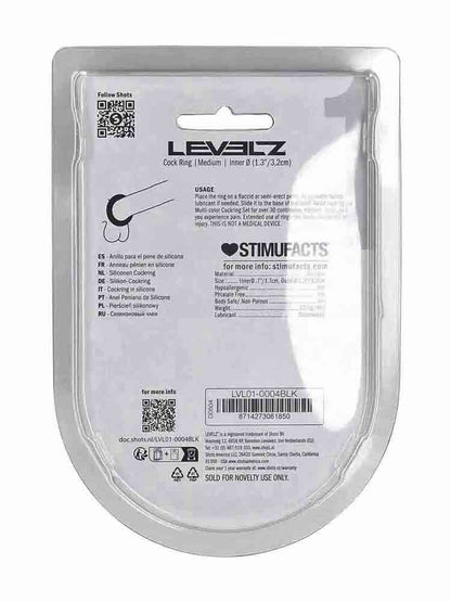LEVELZ Silikon Cockring Medium - schwarz