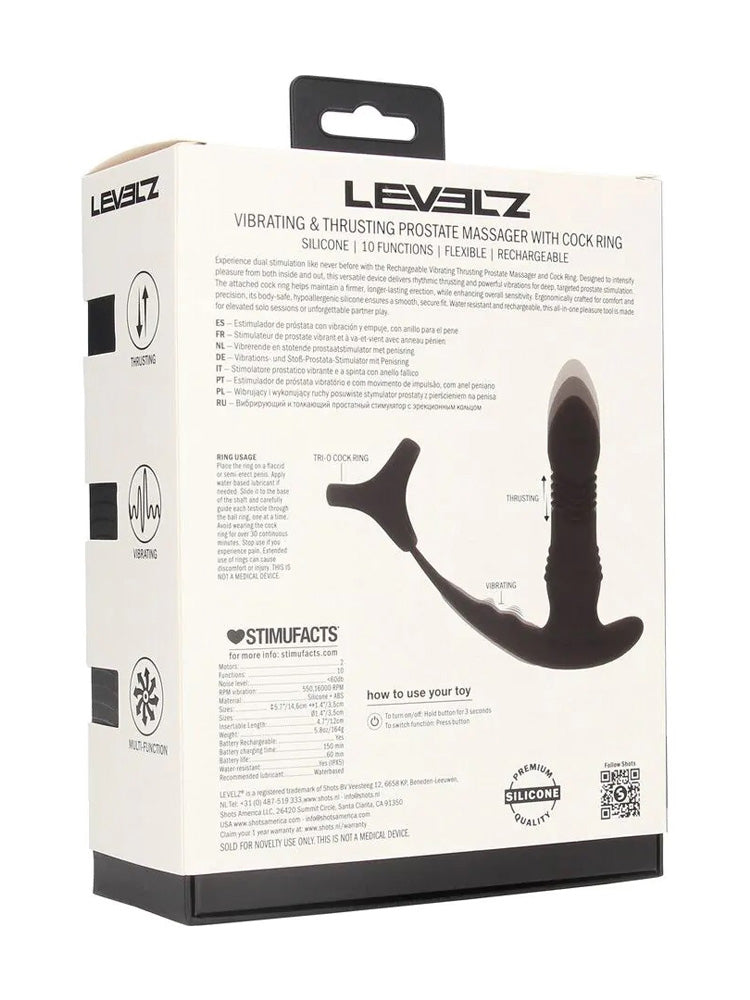 LEVELZ Vibrierender Stoss-Prostatamassager mit Cockring