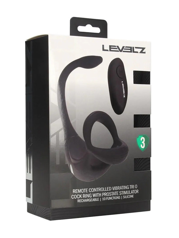 LEVELZ Ferngesteuerter vibrierender Tri-O-Cockring mit Prostatastimulator