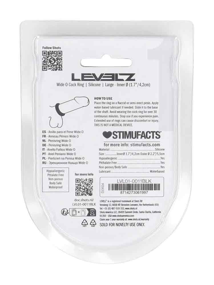 LEVELZ Silikon Wide O Cockring 42mm schwarz