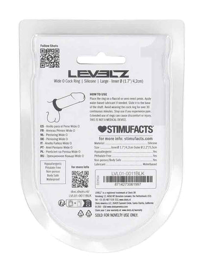 LEVELZ Silikon Wide O Cockring 42mm schwarz