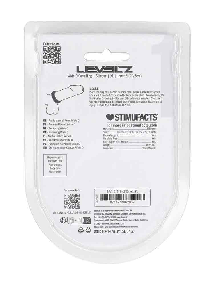 LEVELZ Silikon Wide O Cockring 50mm schwarz