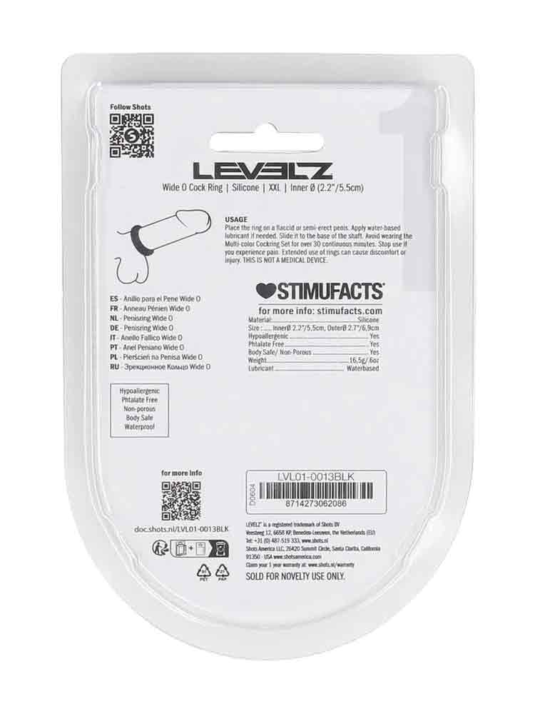 LEVELZ Silikon Wide O Cockring 55mm schwarz